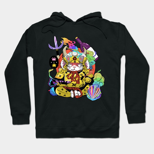 Feudal Feline 1 Hoodie by Kaijubrothers